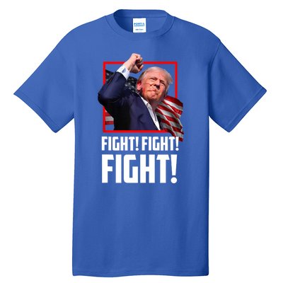 Trump Face Blood Fight Fight Fight Shot Assassination Attempt 2024 Tall T-Shirt