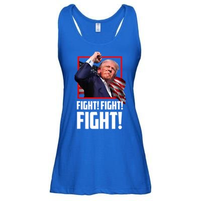 Trump Face Blood Fight Fight Fight Shot Assassination Attempt 2024 Ladies Essential Flowy Tank
