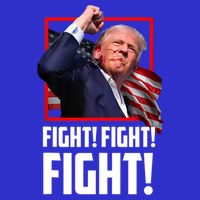 Trump Face Blood Fight Fight Fight Shot Assassination Attempt 2024 Polo