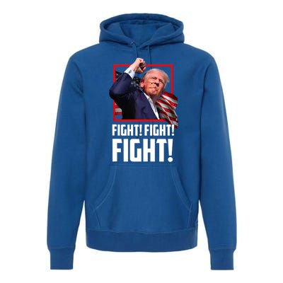 Trump Face Blood Fight Fight Fight Shot Assassination Attempt 2024 Premium Hoodie