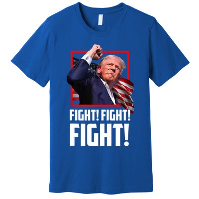 Trump Face Blood Fight Fight Fight Shot Assassination Attempt 2024 Premium T-Shirt