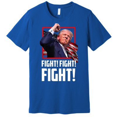 Trump Face Blood Fight Fight Fight Shot Assassination Attempt 2024 Premium T-Shirt