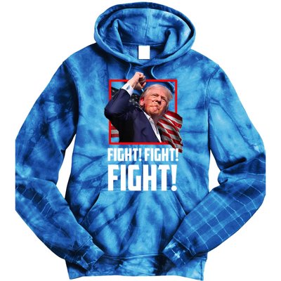 Trump Face Blood Fight Fight Fight Shot Assassination Attempt 2024 Tie Dye Hoodie