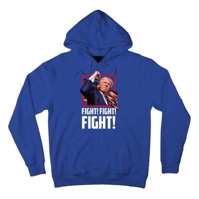 Trump Face Blood Fight Fight Fight Shot Assassination Attempt 2024 Tall Hoodie