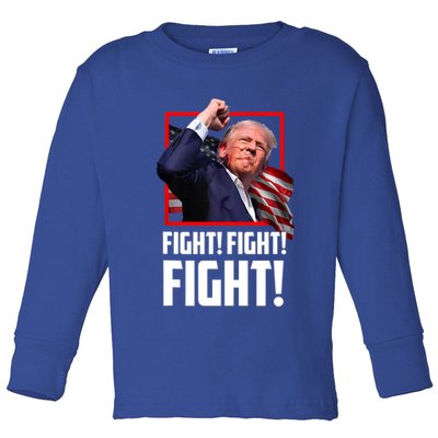 Trump Face Blood Fight Fight Fight Shot Assassination Attempt 2024 Toddler Long Sleeve Shirt