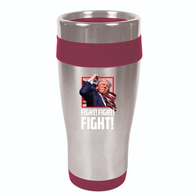 Trump Face Blood Fight Fight Fight Shot Assassination Attempt 2024 16oz Travel Tumbler