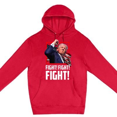 Trump Face Blood Fight Fight Fight Shot Assassination Attempt 2024 Premium Pullover Hoodie