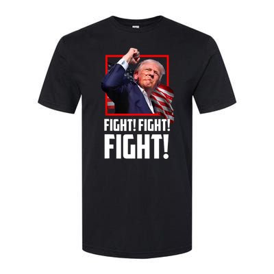 Trump Face Blood Fight Fight Fight Shot Assassination Attempt 2024 Softstyle CVC T-Shirt