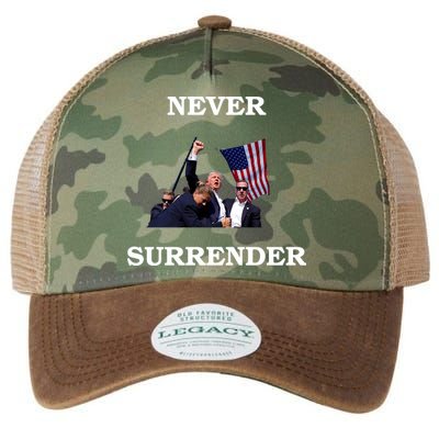 Trump Fist Bump In Air Never Surrender 2024 Legacy Tie Dye Trucker Hat