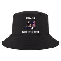 Trump Fist Bump In Air Never Surrender 2024 Cool Comfort Performance Bucket Hat