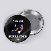 Trump Fist Bump In Air Never Surrender 2024 Button