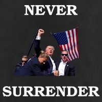 Trump Fist Bump In Air Never Surrender 2024 15oz Campfire Ceramic Mug