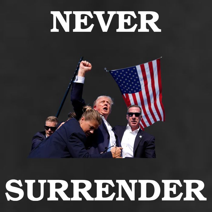 Trump Fist Bump In Air Never Surrender 2024 15oz Campfire Ceramic Mug