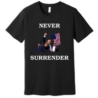 Trump Fist Bump In Air Never Surrender 2024 Premium T-Shirt