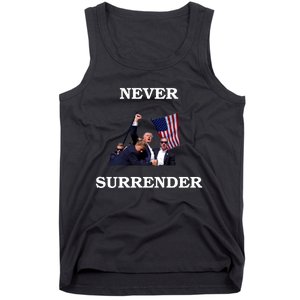 Trump Fist Bump In Air Never Surrender 2024 Tank Top