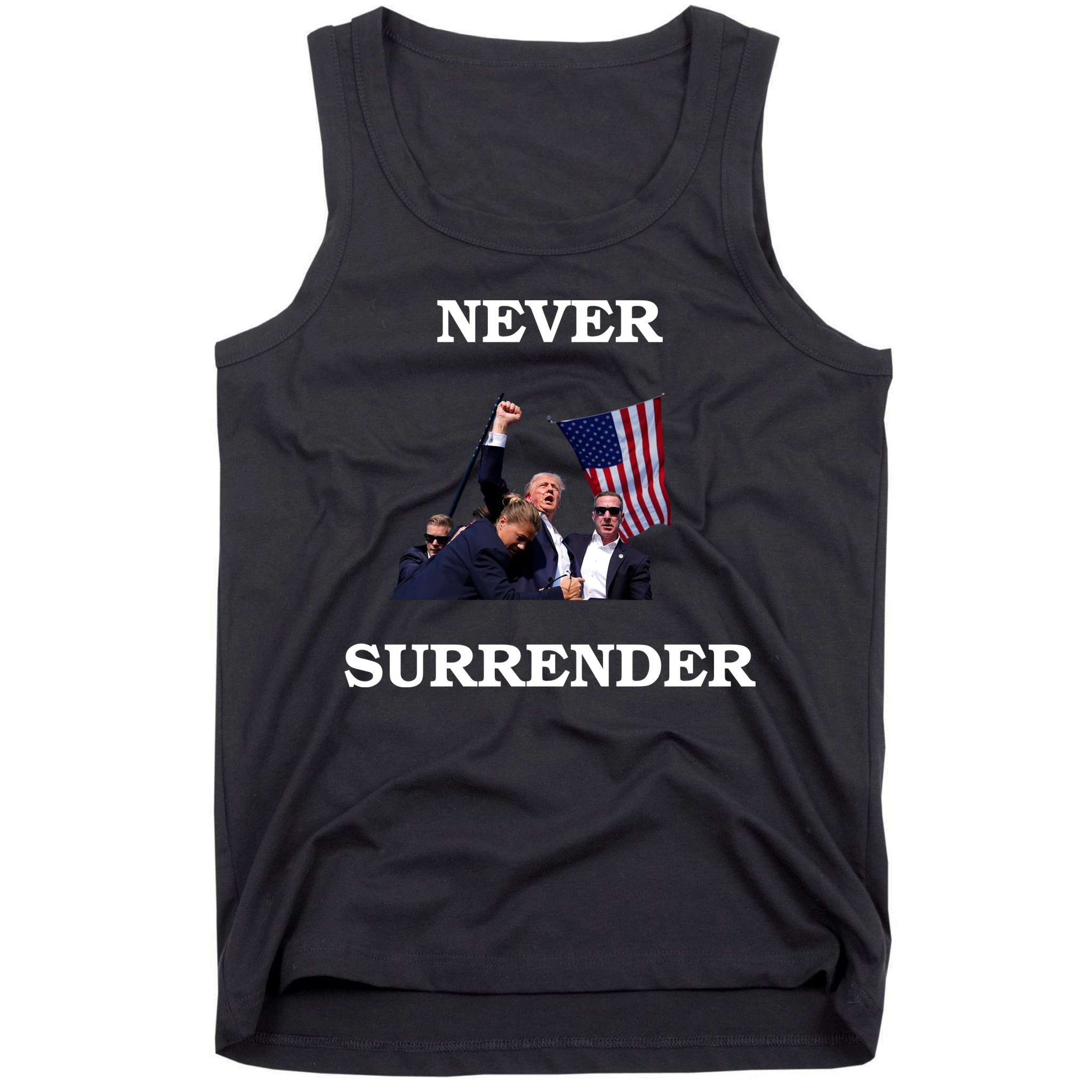 Trump Fist Bump In Air Never Surrender 2024 Tank Top