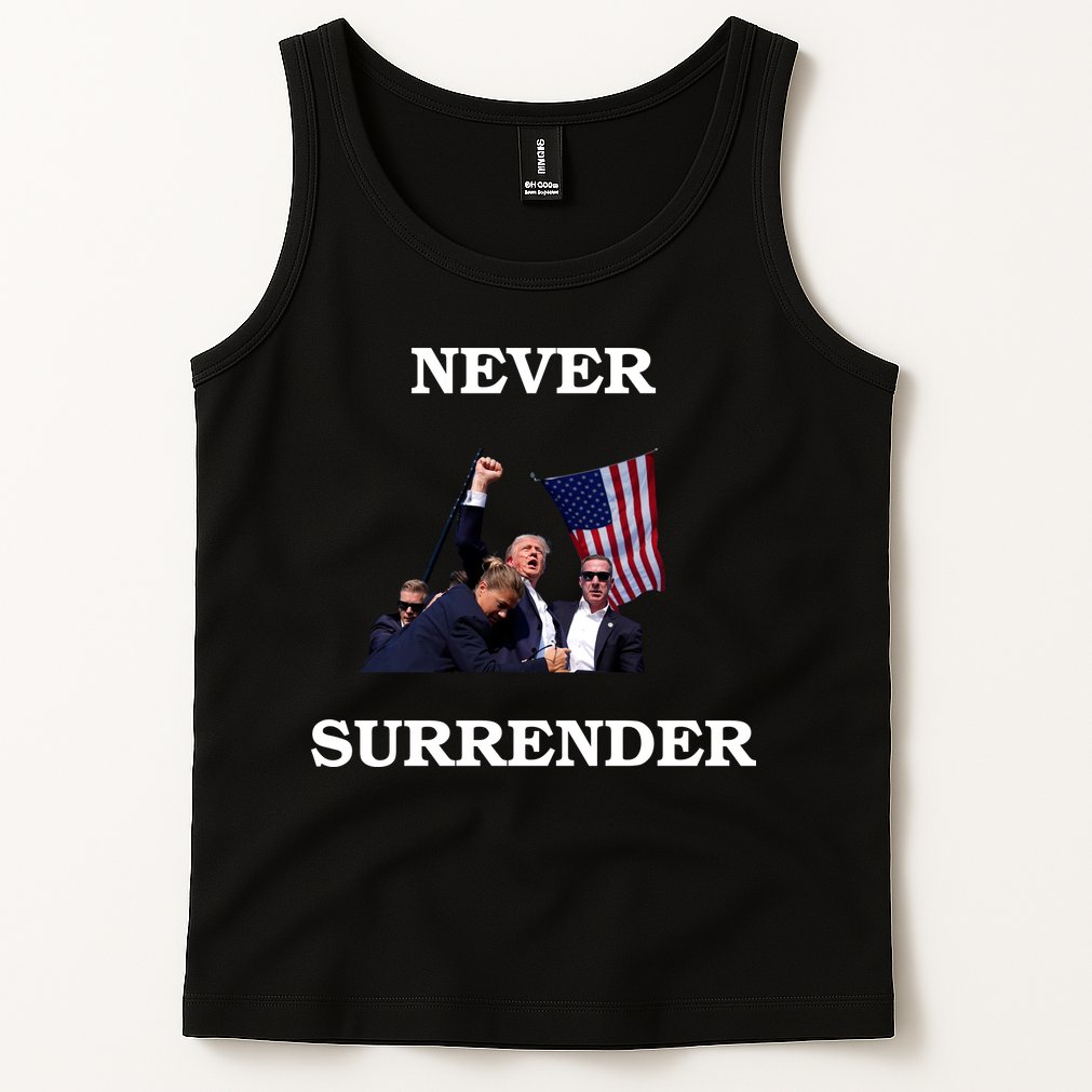 Trump Fist Bump In Air Never Surrender 2024 Tank Top
