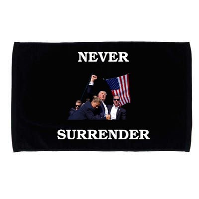 Trump Fist Bump In Air Never Surrender 2024 Microfiber Hand Towel