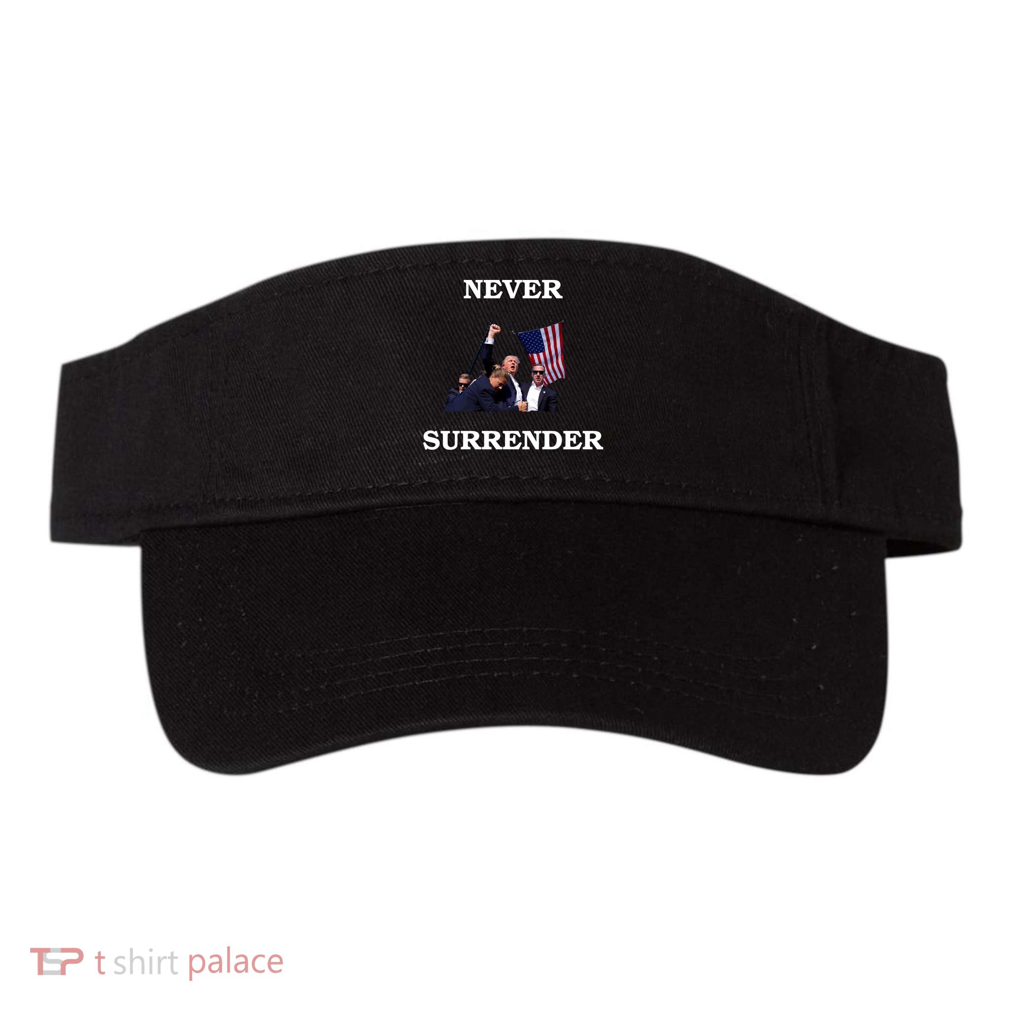 Trump Fist Bump In Air Never Surrender 2024 Visor