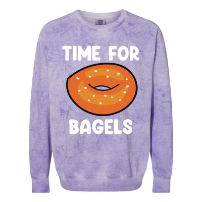 Time For Bagels Funny Bagel Lover Baking Gift Colorblast Crewneck Sweatshirt