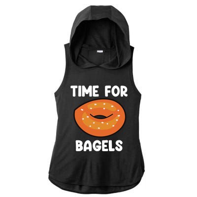 Time For Bagels Funny Bagel Lover Baking Gift Ladies PosiCharge Tri-Blend Wicking Draft Hoodie Tank