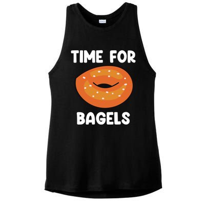 Time For Bagels Funny Bagel Lover Baking Gift Ladies PosiCharge Tri-Blend Wicking Tank