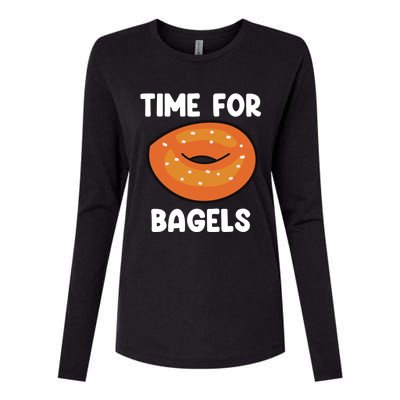 Time For Bagels Funny Bagel Lover Baking Gift Womens Cotton Relaxed Long Sleeve T-Shirt