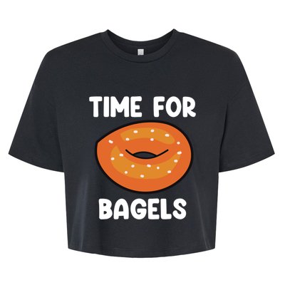 Time For Bagels Funny Bagel Lover Baking Gift Bella+Canvas Jersey Crop Tee