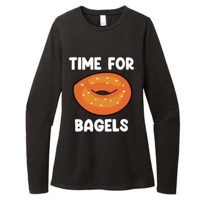 Time For Bagels Funny Bagel Lover Baking Gift Womens CVC Long Sleeve Shirt