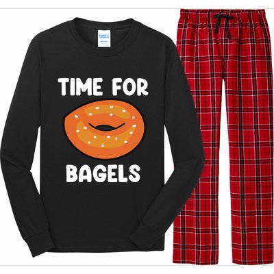 Time For Bagels Funny Bagel Lover Baking Gift Long Sleeve Pajama Set