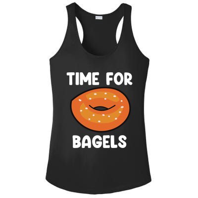 Time For Bagels Funny Bagel Lover Baking Gift Ladies PosiCharge Competitor Racerback Tank