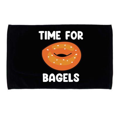 Time For Bagels Funny Bagel Lover Baking Gift Microfiber Hand Towel