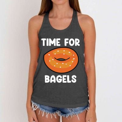 Time For Bagels Funny Bagel Lover Baking Gift Women's Knotted Racerback Tank