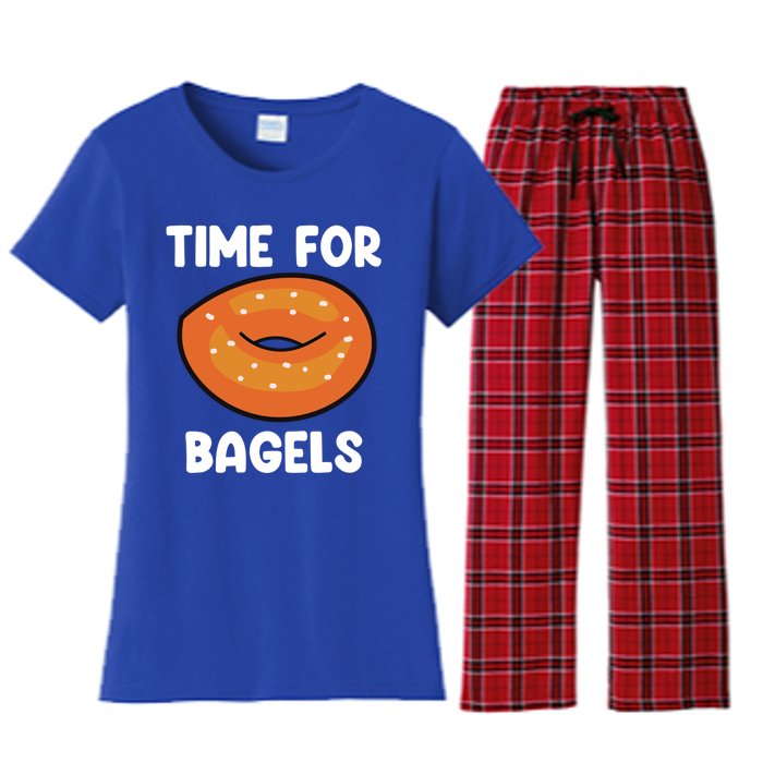 Time For Bagels Funny Bagel Lover Baking Gift Women's Flannel Pajama Set