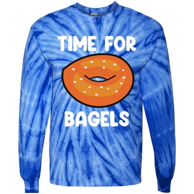 Time For Bagels Funny Bagel Lover Baking Gift Tie-Dye Long Sleeve Shirt