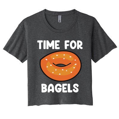 Time For Bagels Funny Bagel Lover Baking Gift Women's Crop Top Tee