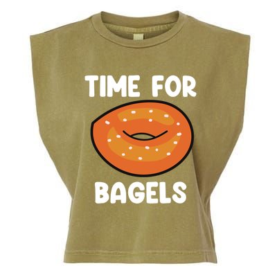 Time For Bagels Funny Bagel Lover Baking Gift Garment-Dyed Women's Muscle Tee