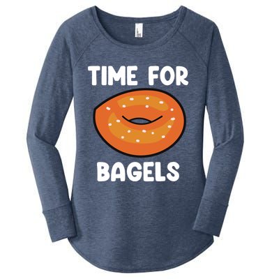 Time For Bagels Funny Bagel Lover Baking Gift Women's Perfect Tri Tunic Long Sleeve Shirt