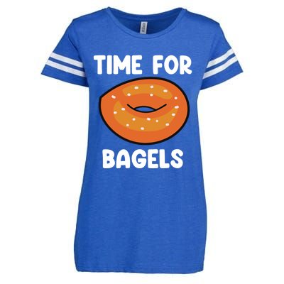 Time For Bagels Funny Bagel Lover Baking Gift Enza Ladies Jersey Football T-Shirt