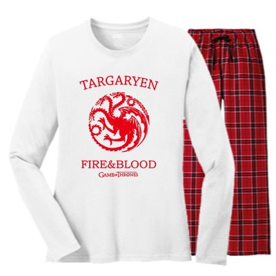 Targaryen Fire & Blood Women's Long Sleeve Flannel Pajama Set 