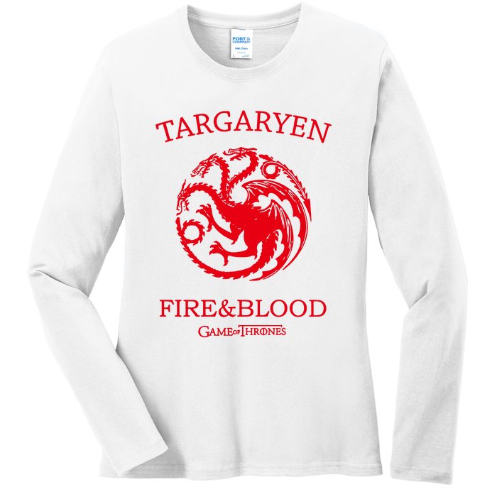 Targaryen Fire & Blood Ladies Long Sleeve Shirt