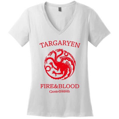 Targaryen Fire & Blood Women's V-Neck T-Shirt