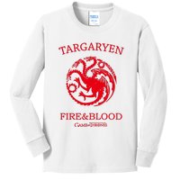 Targaryen Fire & Blood Kids Long Sleeve Shirt