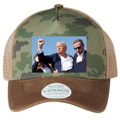 Trump Fist Bump Front And Back American Flag Design Legacy Tie Dye Trucker Hat