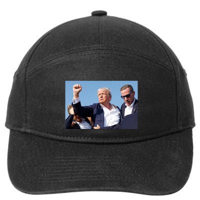 Trump Fist Bump Front And Back American Flag Design 7-Panel Snapback Hat