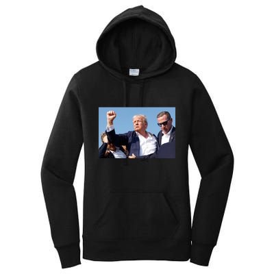 Trump Fist Bump Front And Back American Flag Design Women's Pullover Hoodie