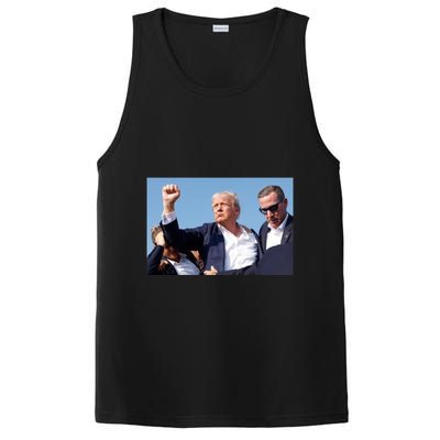 Trump Fist Bump Front And Back American Flag Design PosiCharge Competitor Tank