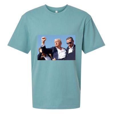 Trump Fist Bump Front And Back American Flag Design Sueded Cloud Jersey T-Shirt