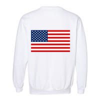 Trump Fist Bump Front And Back American Flag Design Garment-Dyed Sweatshirt