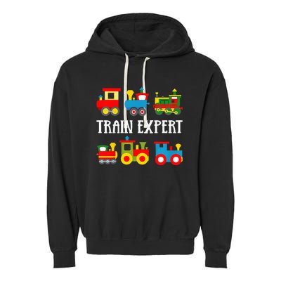 Trains Funny Boy Train Expert Garment-Dyed Fleece Hoodie